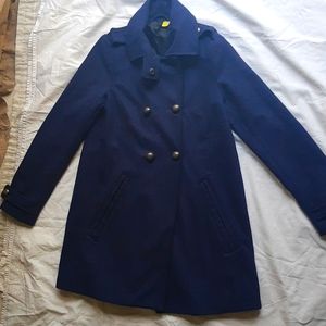 Navy blue wool coat
